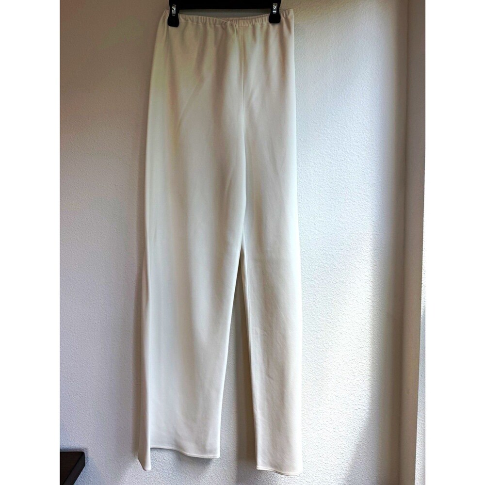 Club Monaco Women’s Dress Pants Straight Leg Flat Front Solid White Pull-On S